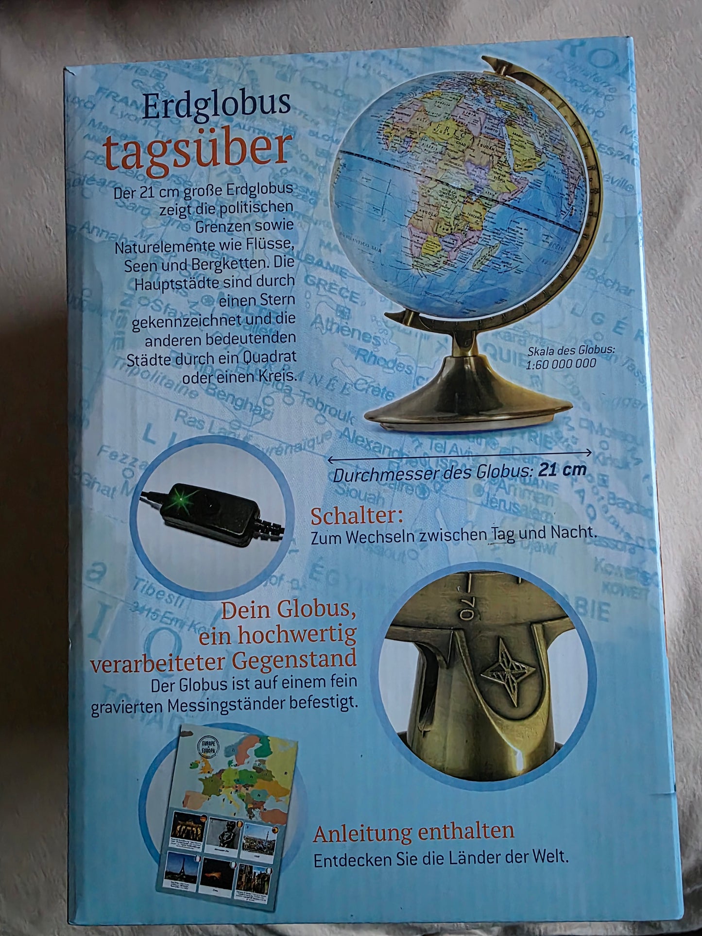 Burki France Erdglobus und Himmelsglobus 2in 1