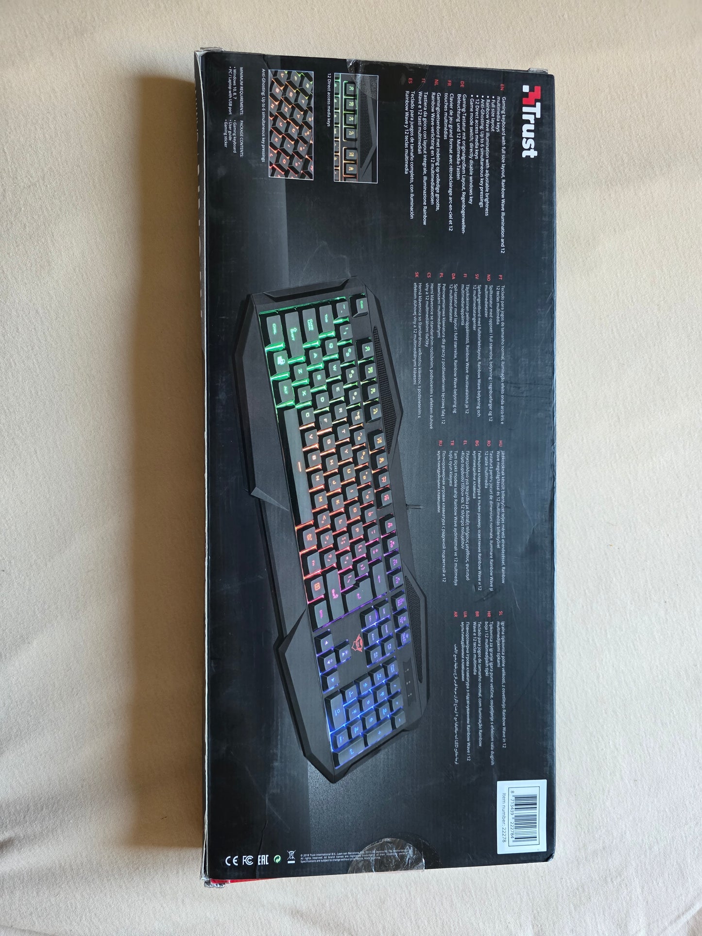 TRUST GXT 830-RW AVONN | Gaming Tastatur | Rainbow Beleuchtung / USB