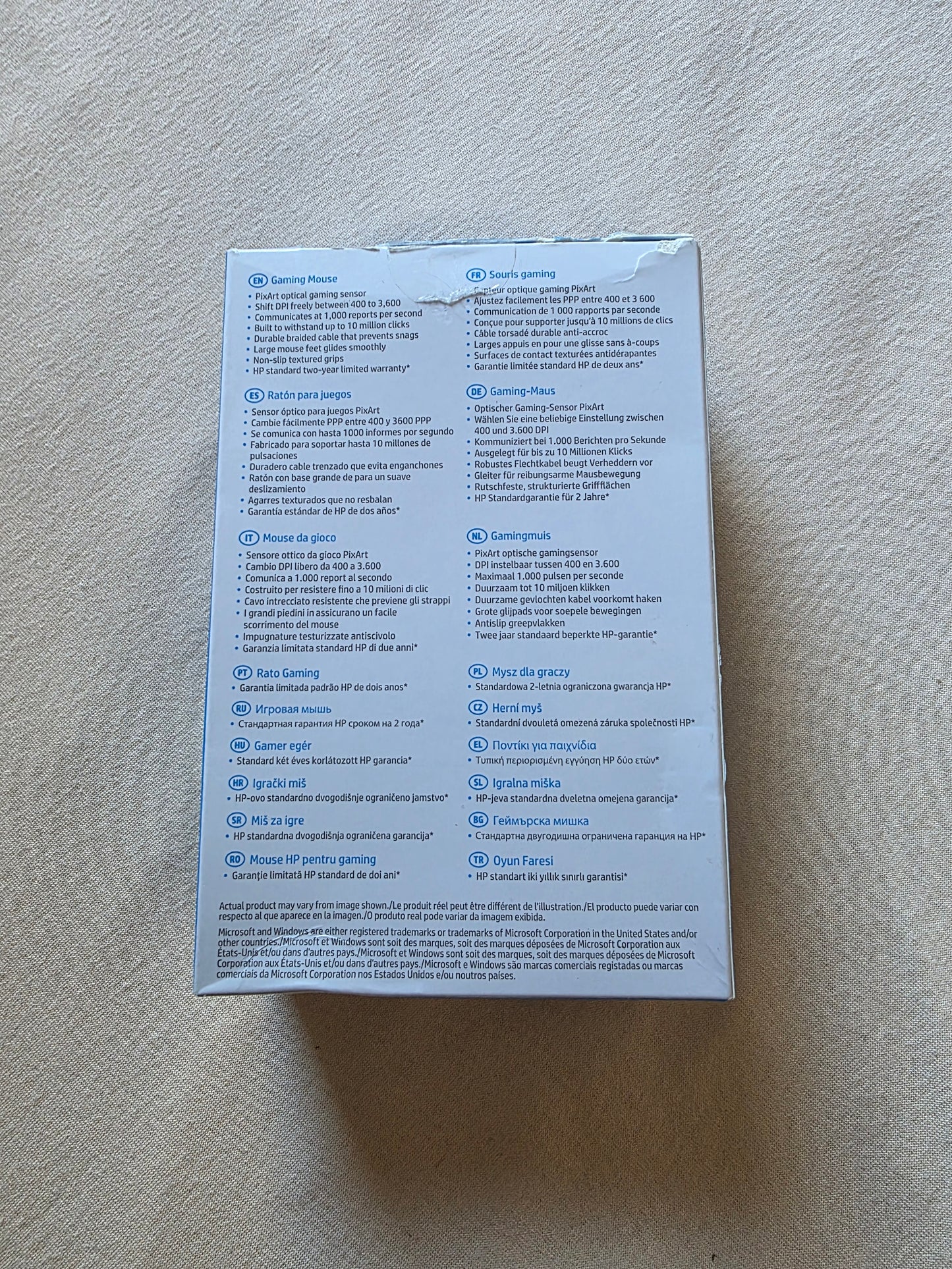 HP X220 Gaming Maus (3.600 DPI, PixArt Gaming Sensor, 7 Tasten, USB) schwarz OVP