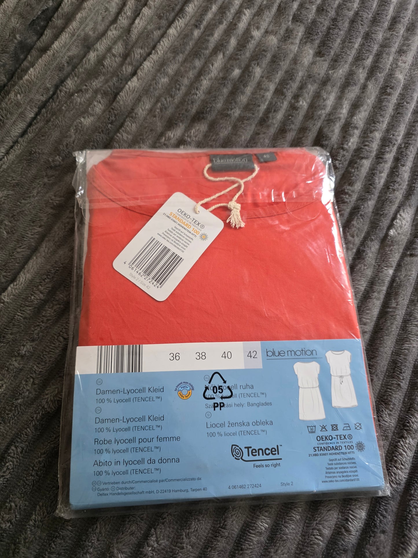 Damen Kleid, Rot, Größe 42, Kurzarm, Lyocell,elegant,OVP