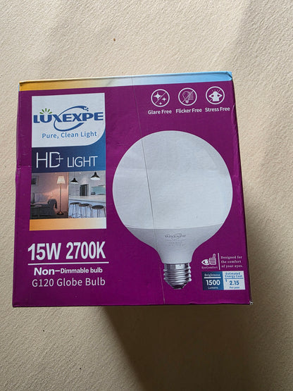 LUXEXPE LED Glühbirne, G120 LED Lampe Globe, dimmbar, 18W (Äquivalent 180W),OVP