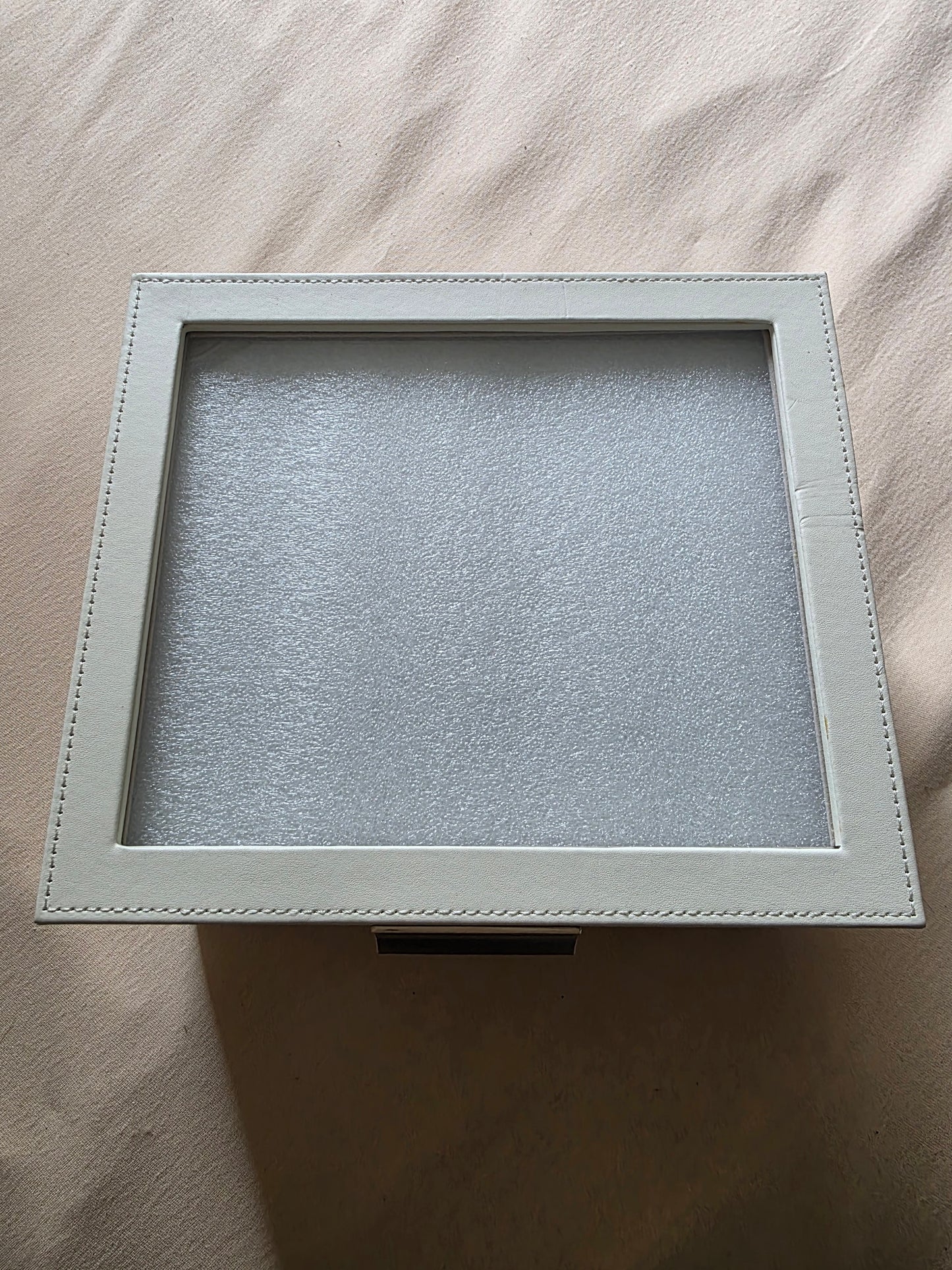 Schmuckkasten Neu Glasdeckel  2 Schubläden