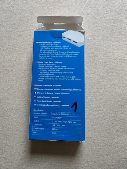 LogiLink Powerbank 10000 mAh Ovp