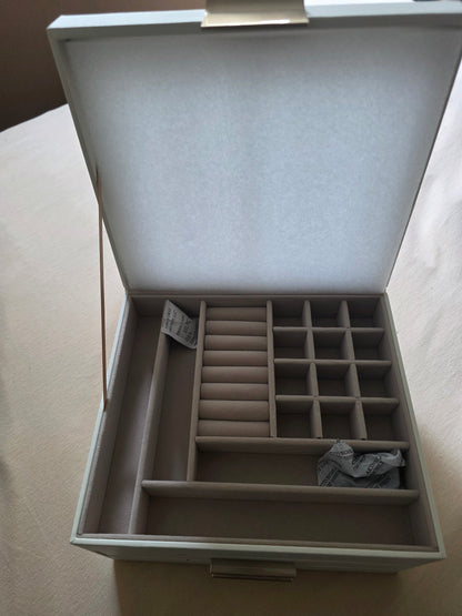 Schmuckkasten Neu Glasdeckel  2 Schubläden