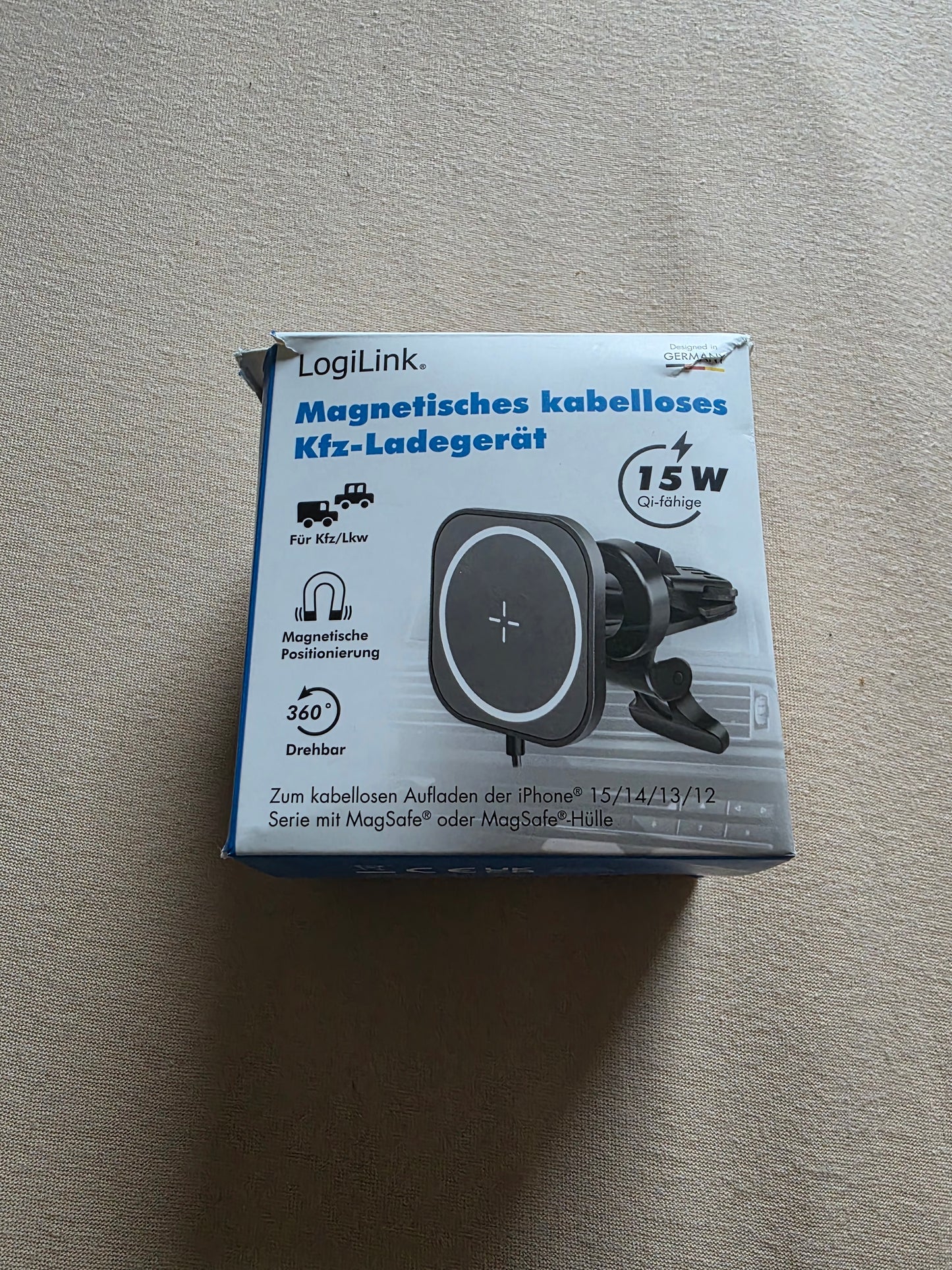 LogiLink Smartphone-KFZ-Magnethalter mit Ladefunktion