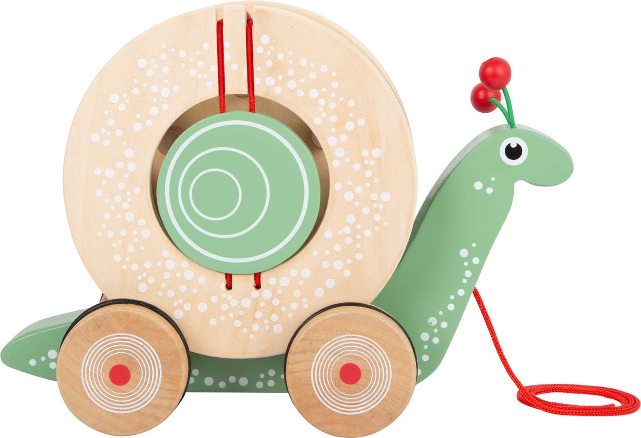 Nachzieh-Stecktier Schnecke, Steckspielzeug, Holz, Nachziehtier, Motorik