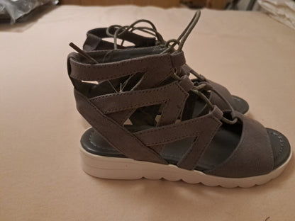 City Walk Damen Römersandale Sandale Römer Sandalette Sommerschuhe Grau