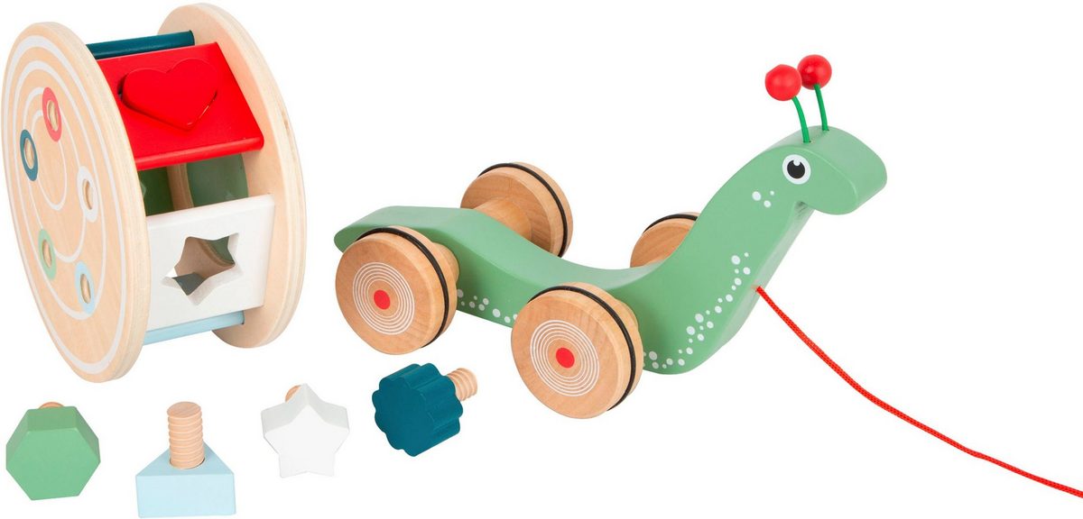 Nachzieh-Stecktier Schnecke, Steckspielzeug, Holz, Nachziehtier, Motorik