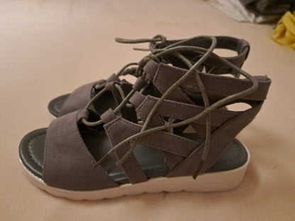 City Walk Damen Römersandale Sandale Römer Sandalette Sommerschuhe Grau