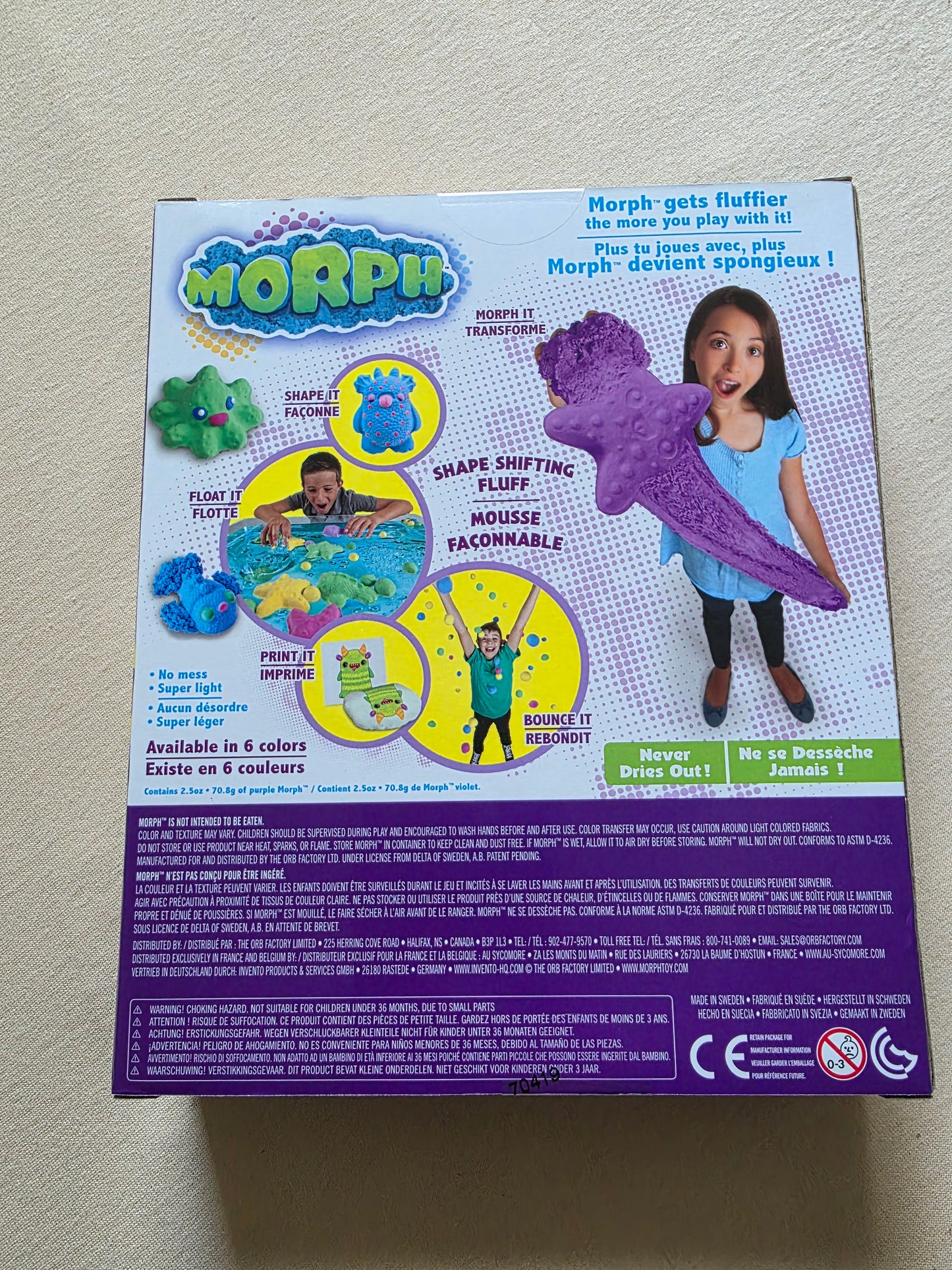 Morph Formteig,lila, leicht, Formbar Kinderspielzeug OVP