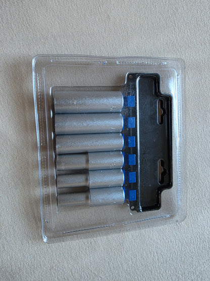 TooltechTiefbett-Stecknuss hex 1/2" CV - 6-teilig 10-11-13-15-17-19 mm in Halter