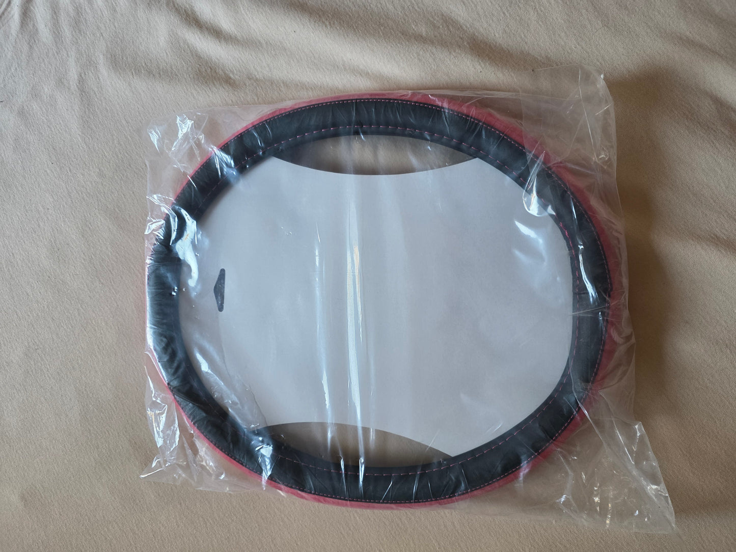 Coverado Lenkradbezug Leder Schwarz Pink Durchmesser 34