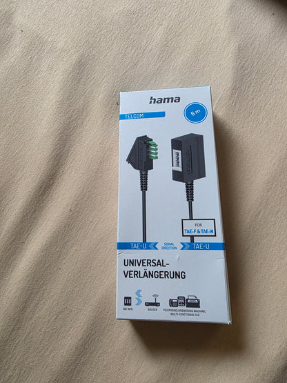 Hama Telefon Verlängerungskabel, TAE-U-Stecker - TAE-U-Kupplung, 6m, B00201101