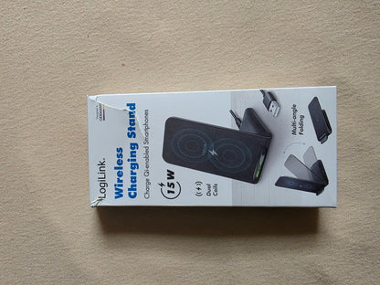 Smartphoneständer mit Ladefunktion mit 2 Spulen, für 4–7" große Qi-fähige Geräte