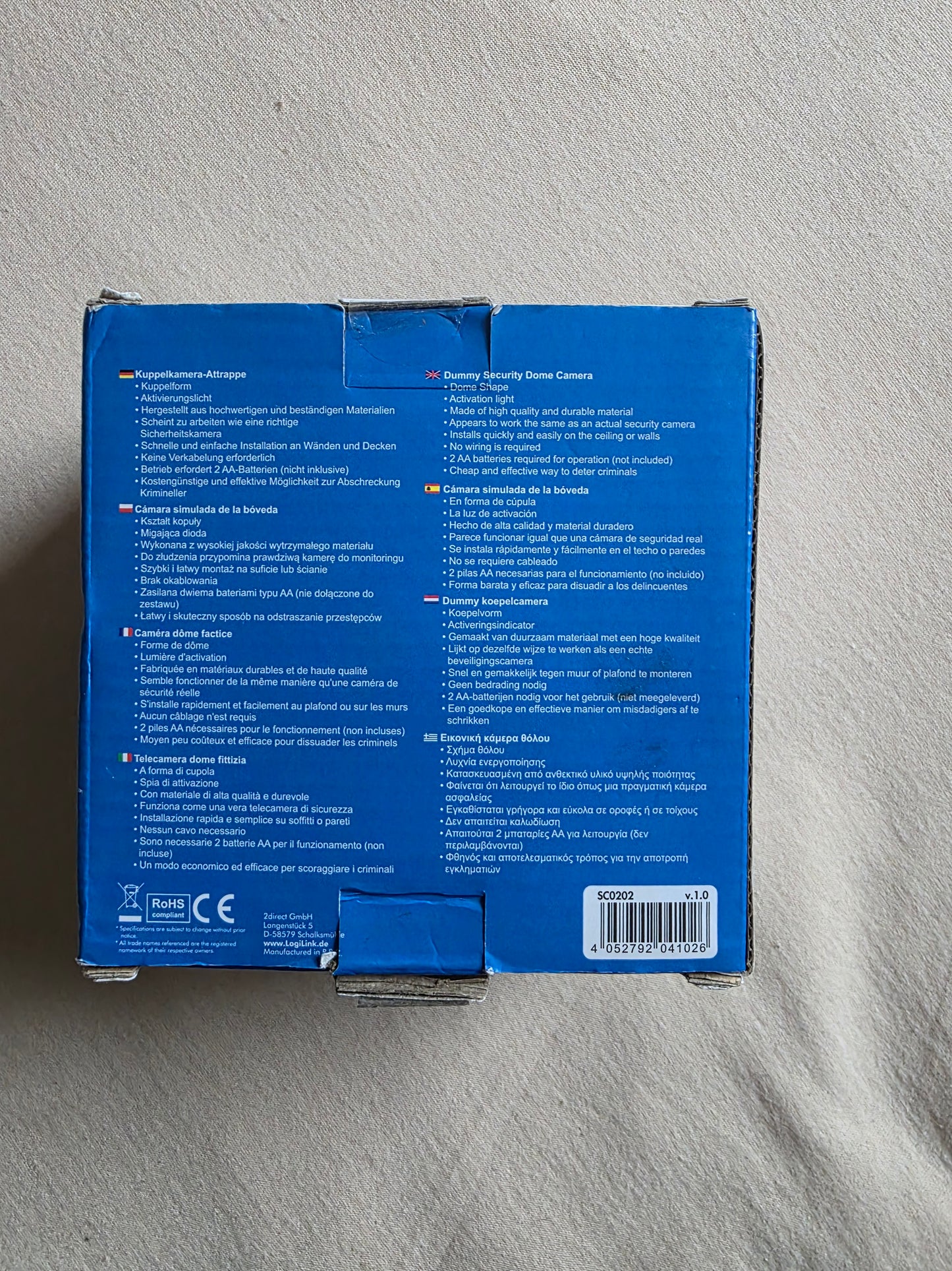 LogiLink SC0202, Überwachungskamera-Attrappe, Schwarz, OVP