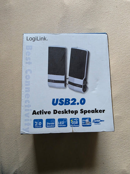 LogiLink USB 2.0 Active Desktop Speaker Lautsprecher OVP