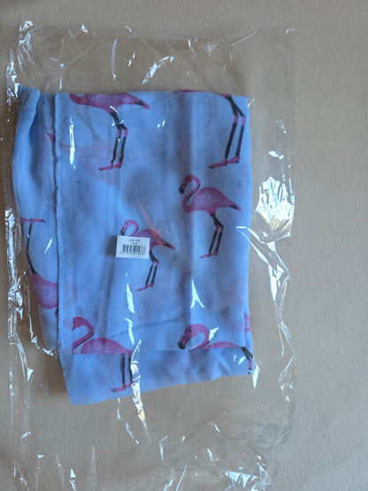 Damen Schal Halstuch Tuch blau pink Flamingos