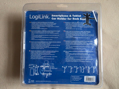 LogiLink Smartphone-/Tablet-PC-KFZ-Rücksitzhalter, schwarz OVP
