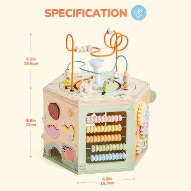 Robud Motorikwürfel 7 In 1 Aus Holz Für Kleinkinder
