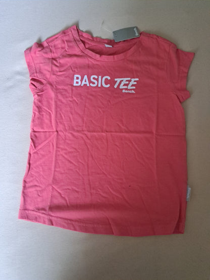 Bench T-Shirt Mädchen Größe 128-134 Rosa Kurzarm Unbenutzt, Alter 8-9
