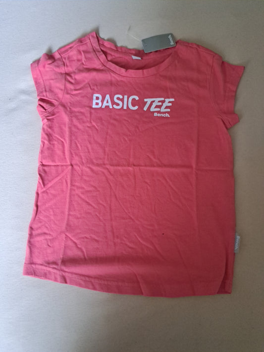 Bench T-Shirt Mädchen Größe 128-134 Rosa Kurzarm Unbenutzt, Alter 8-9