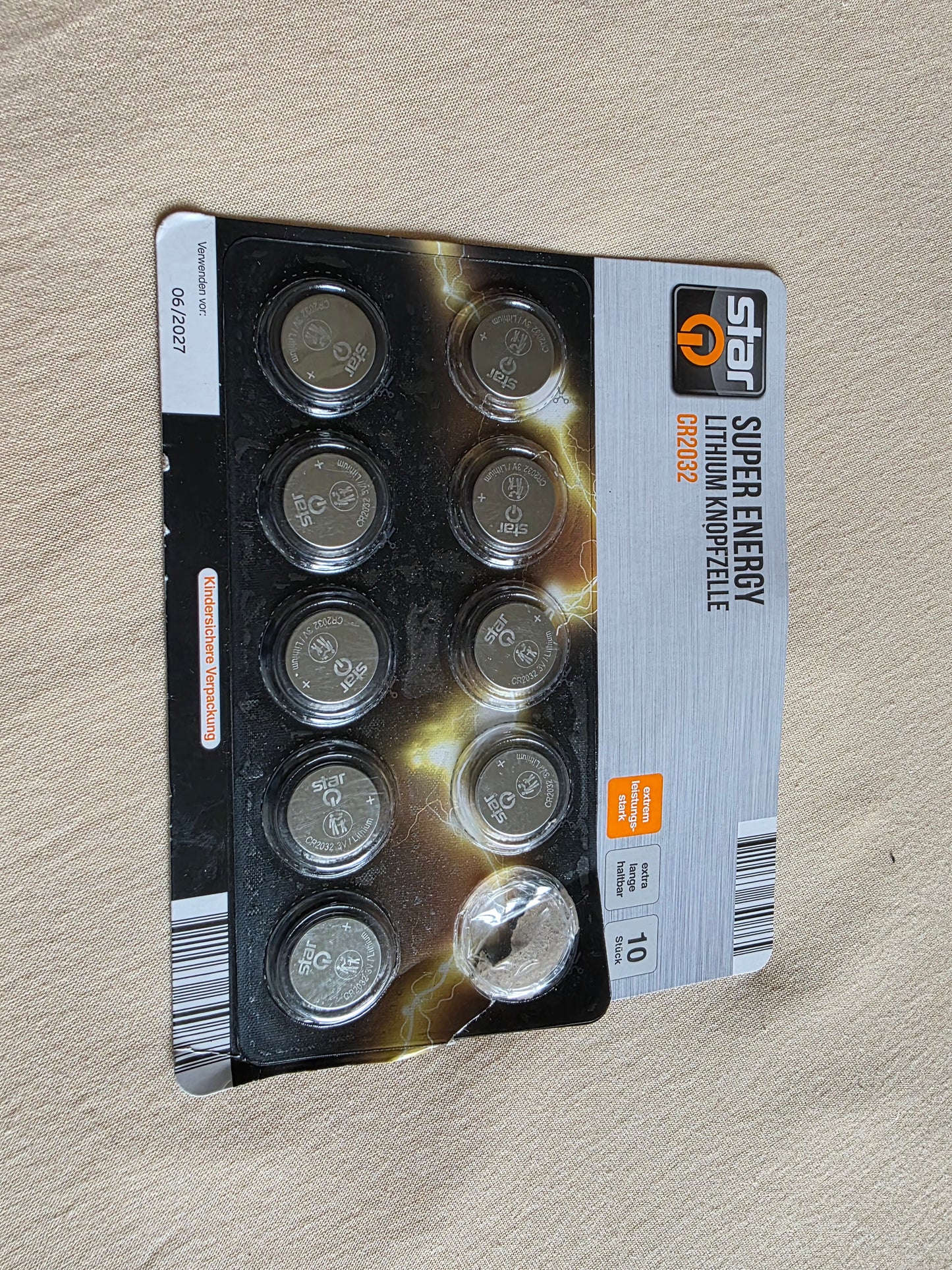 Super Energy Lithium Knopfzelle CR2032 9 Stk.
