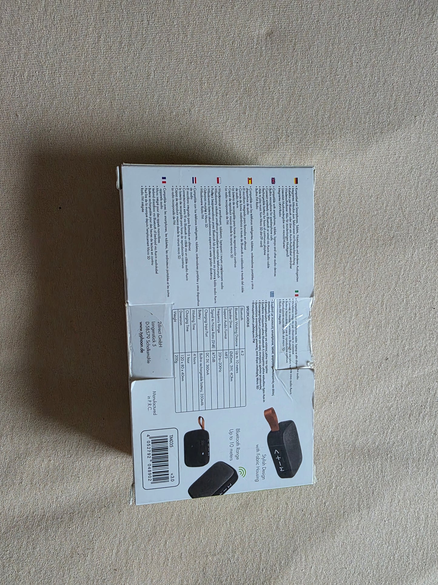 Bluetooth Lautsprecher Typhoon OVP