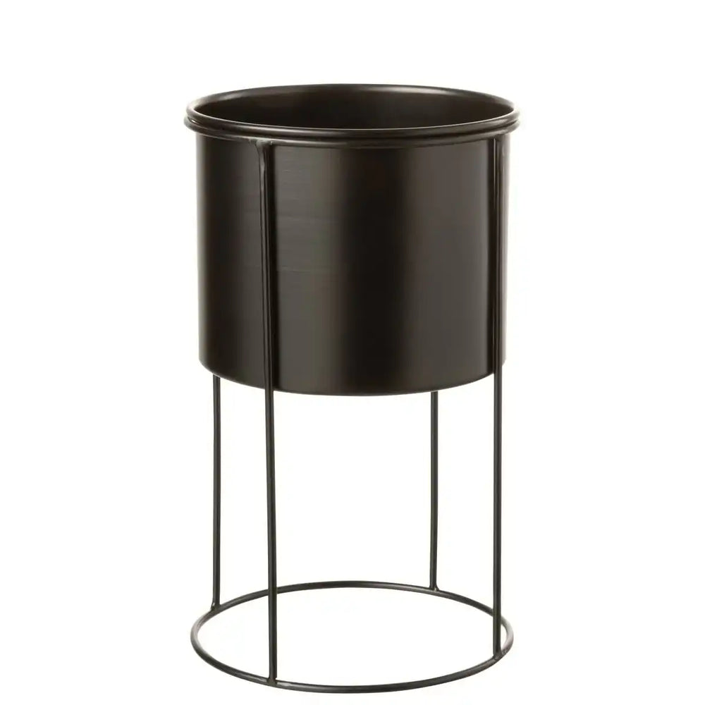 J-Line Blumentopf schwarz Metall mit Füßen