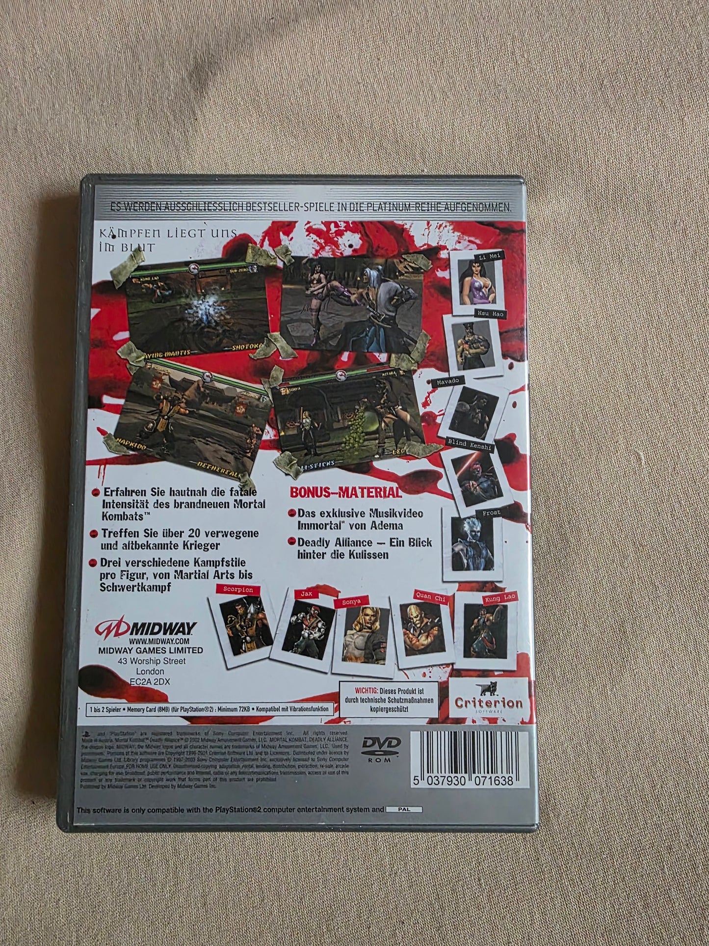 Mortal Kombat: Deadly Alliance Sony PlayStation 2 Platinum