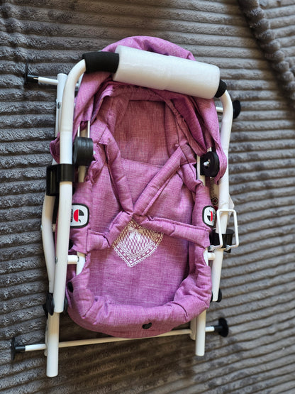 Bayer Chic 2000 Kombi-Puppenwagen MIKA Jeans pink