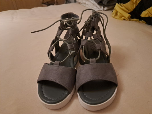 City Walk Damen Römersandale Sandale Römer Sandalette Sommerschuhe Grau